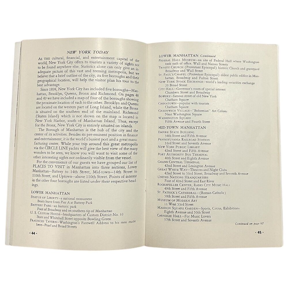 Circle Line Cruise Guide‎ New York Manhattan Island Sightseeing Tour Book 1951 - Picture 3 of 8